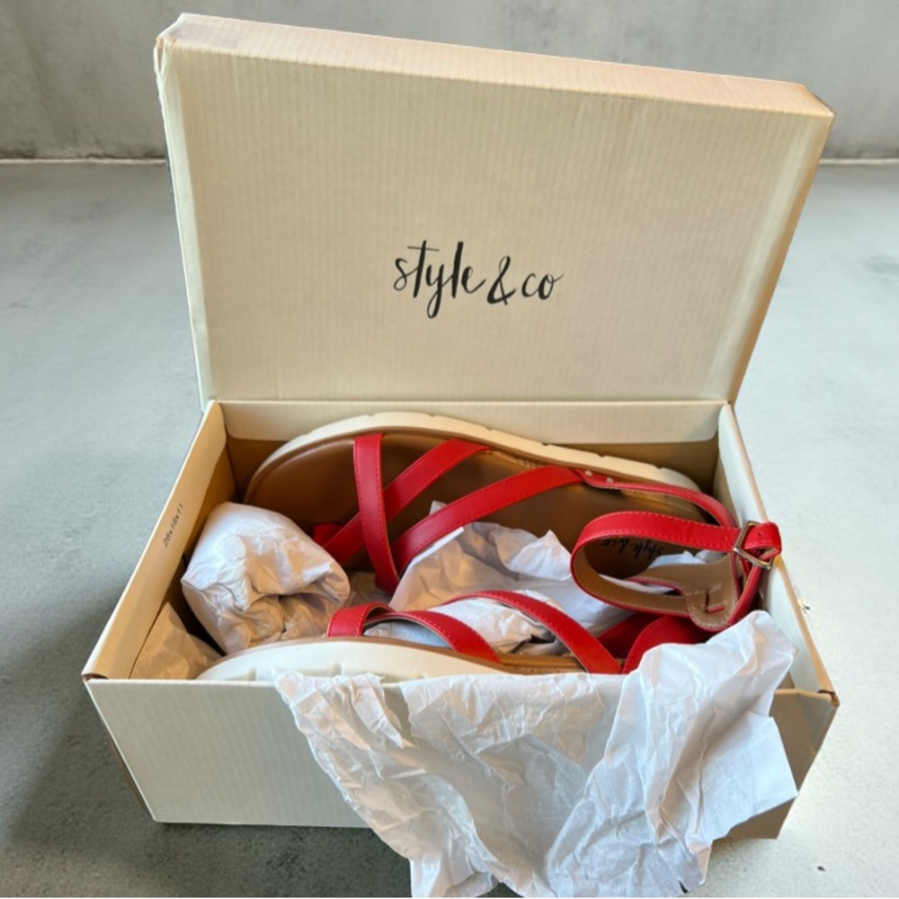 Style & Co “Darlaap” Red Sandals New in Box - Size 8 - Picture 5 of 6